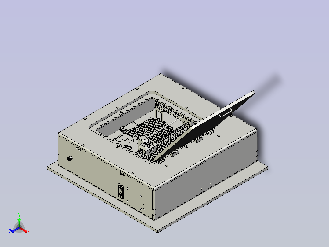 功率60W激光切割机三维模型3D图纸正等轴测图
