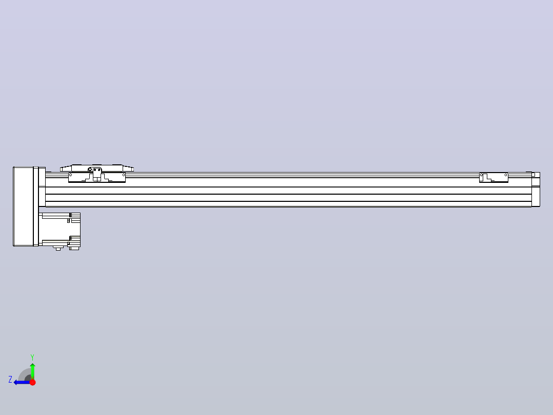 滚珠丝杠直线轴内置导轨TPA-GCR-80-1610C-L700-MP-M20-N3右视图