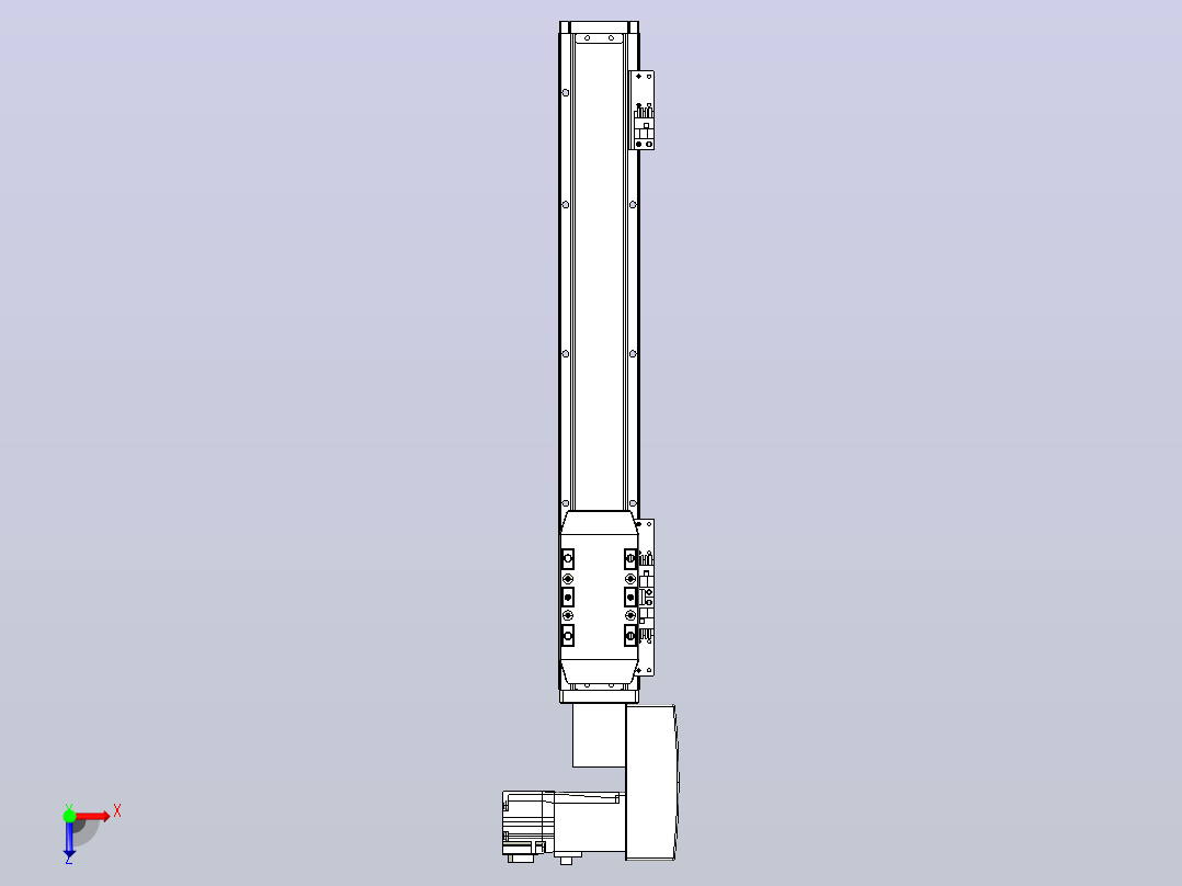 机器人皮带驱动直线轴TPA-GCB-50-P42-L300-QR-M10-N3俯视图