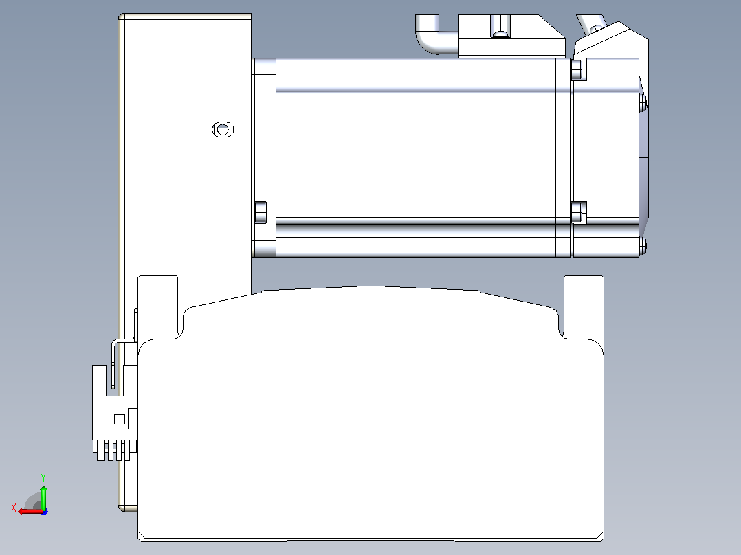 皮带直线轴半封闭可选导轨TPA-HNB-140D-120-L1800-RU-Y-P40-N3后视图