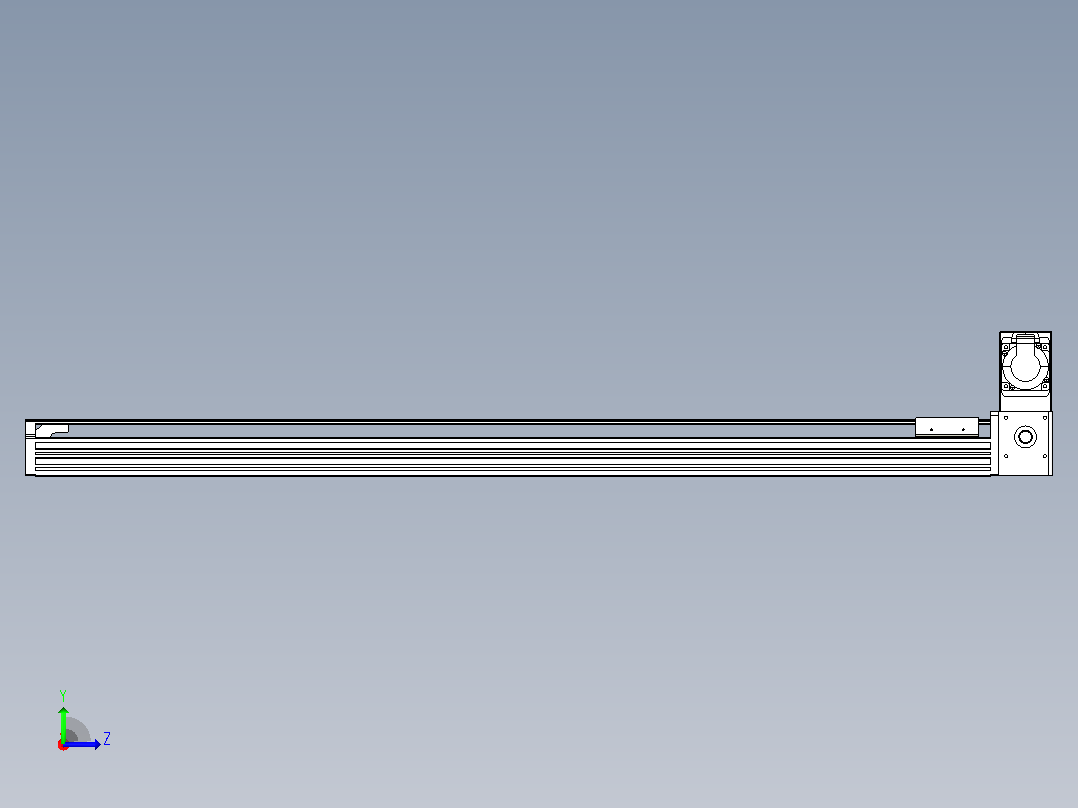 皮带直线轴半封闭可选导轨TPA-HNB-85S-90-L1050-RU-C-P20-N3左视图