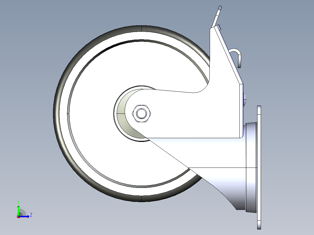 双制动转向脚轮D200 140×110_双制动转向脚轮D200 140×110左视图