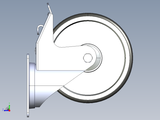 双制动转向脚轮D200 140×110_双制动转向脚轮D200 140×110右视缩略图