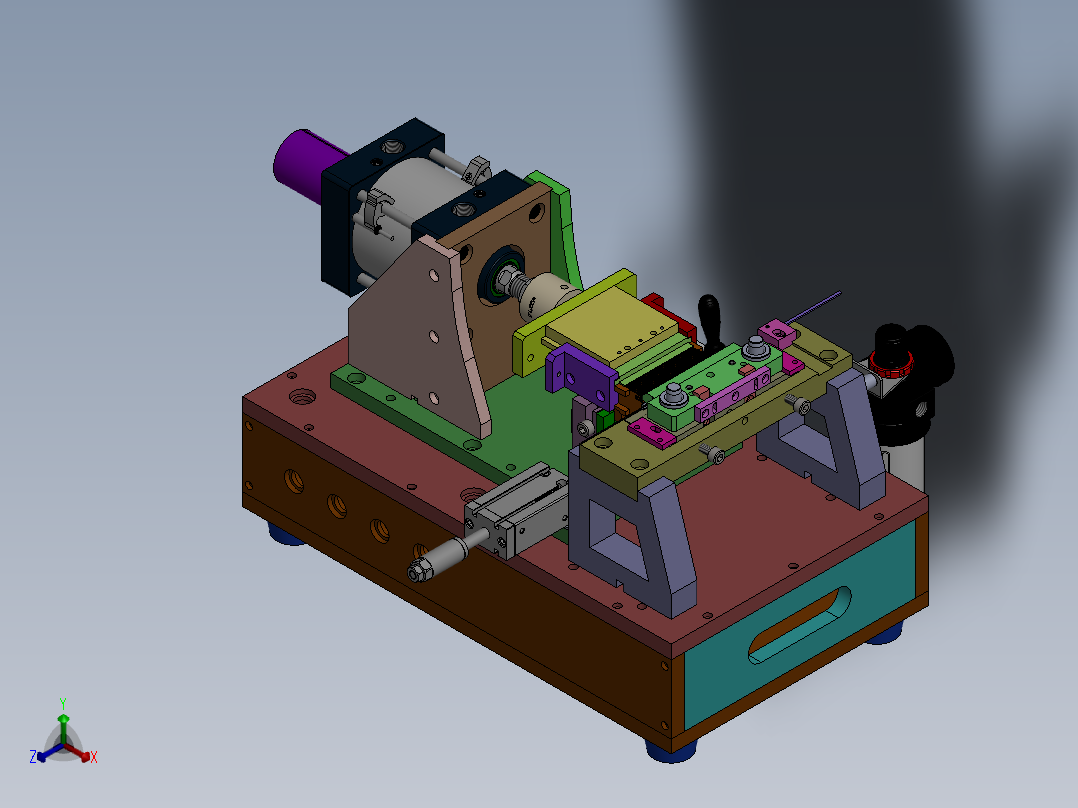 小型桌面插四方针设备（含工程图sw12可编辑）