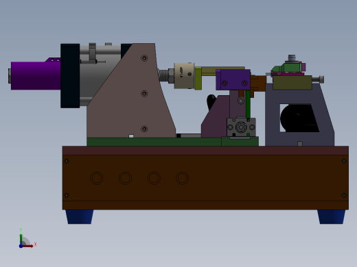 小型桌面插四方针设备（含工程图sw12可编辑）前视缩略图