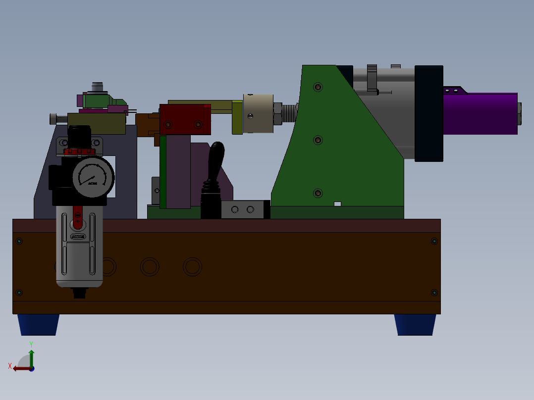 小型桌面插四方针设备（含工程图sw12可编辑）后视图