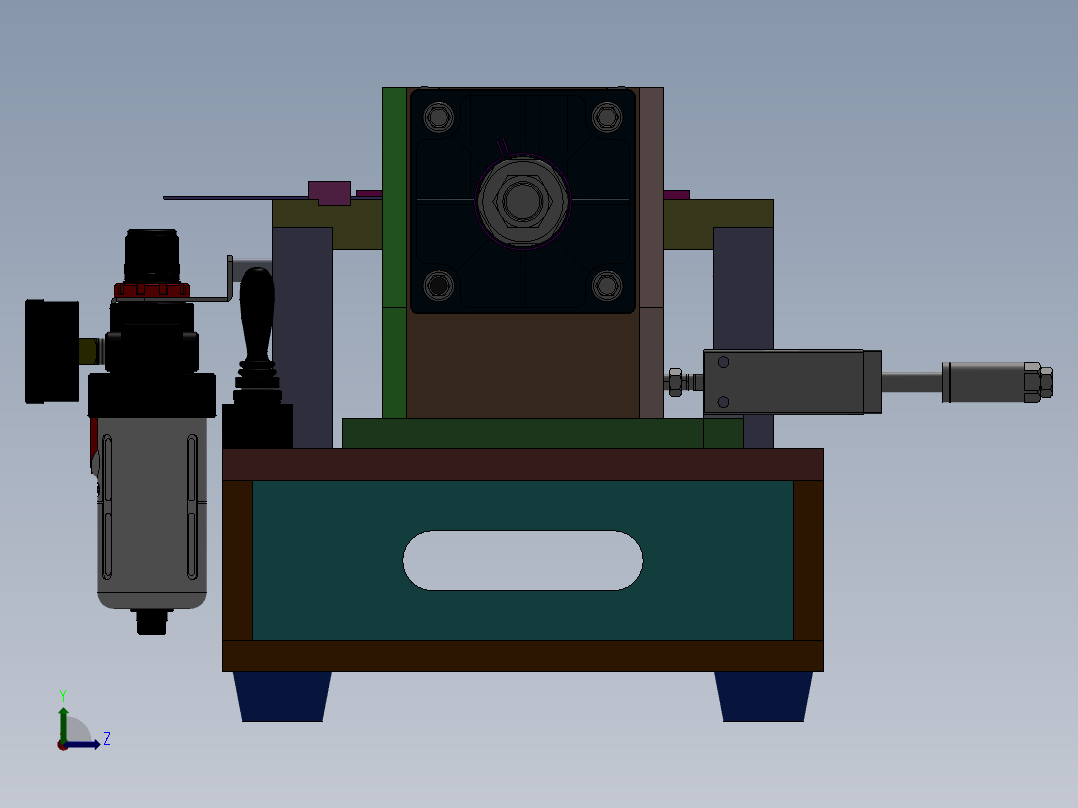 小型桌面插四方针设备（含工程图sw12可编辑）左视图