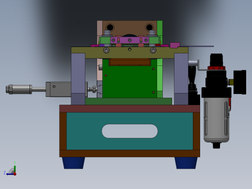 小型桌面插四方针设备（含工程图sw12可编辑）右视缩略图