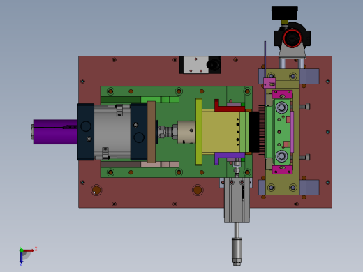 小型桌面插四方针设备（含工程图sw12可编辑）俯视缩略图