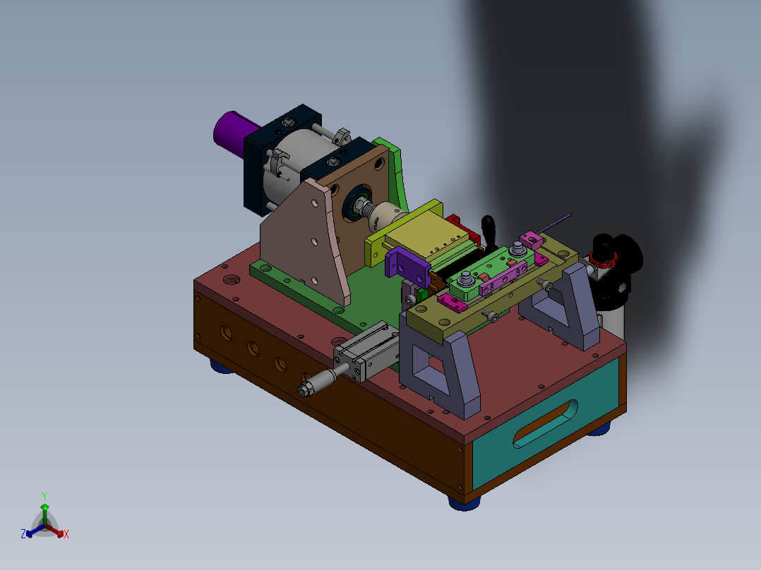 小型桌面插四方针设备（含工程图sw12可编辑）正等轴测图