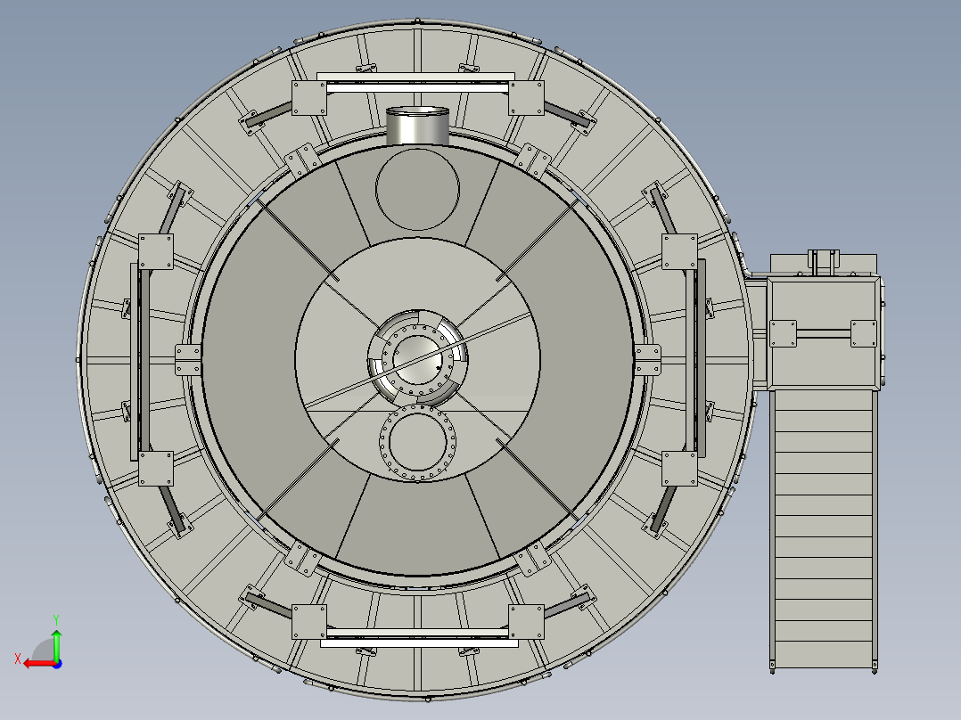 重介质旋风分离器3D模型后视图