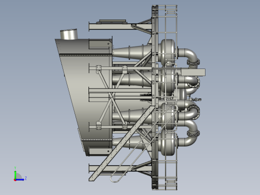 重介质旋风分离器3D模型左视缩略图