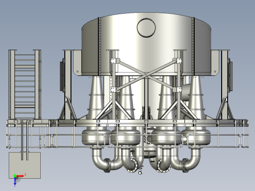 重介质旋风分离器3D模型俯视缩略图