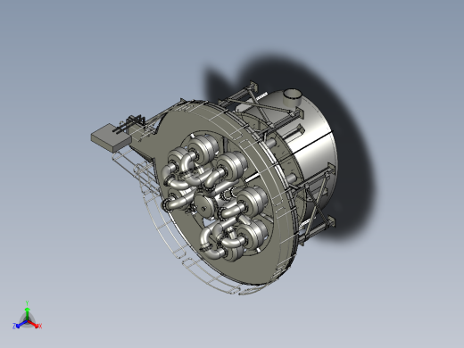 重介质旋风分离器3D模型正等轴测缩略图