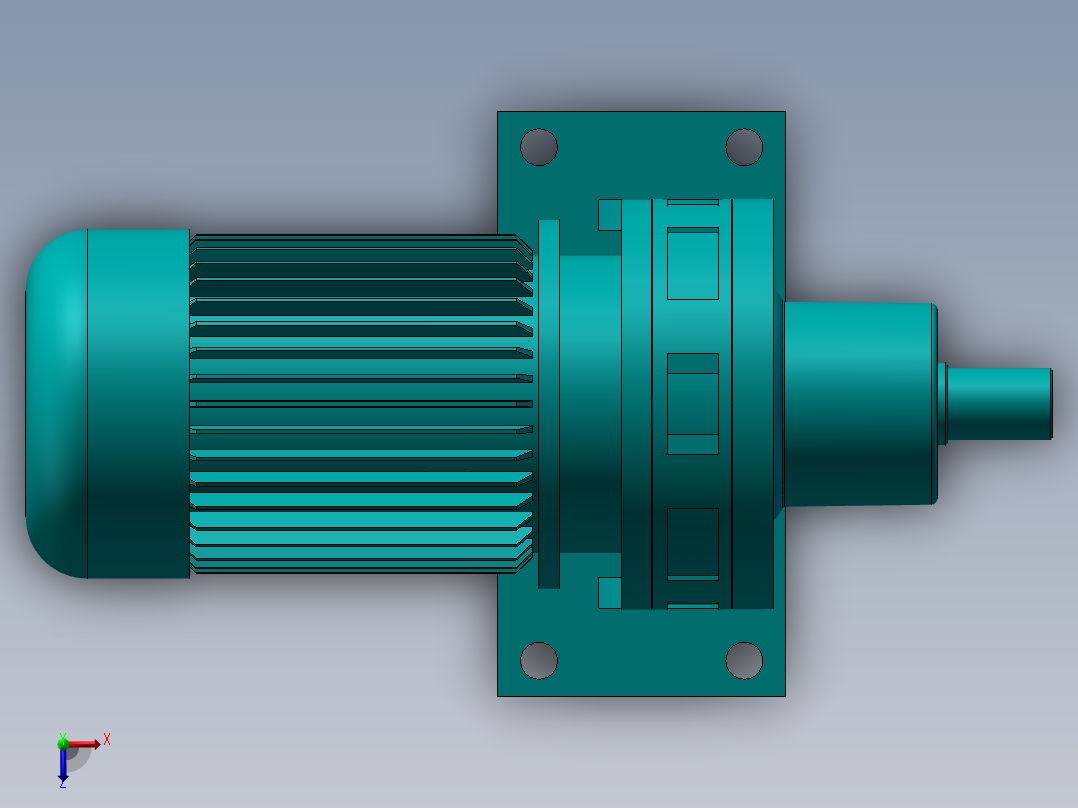 电机XWD1.5-3 1／17俯视图