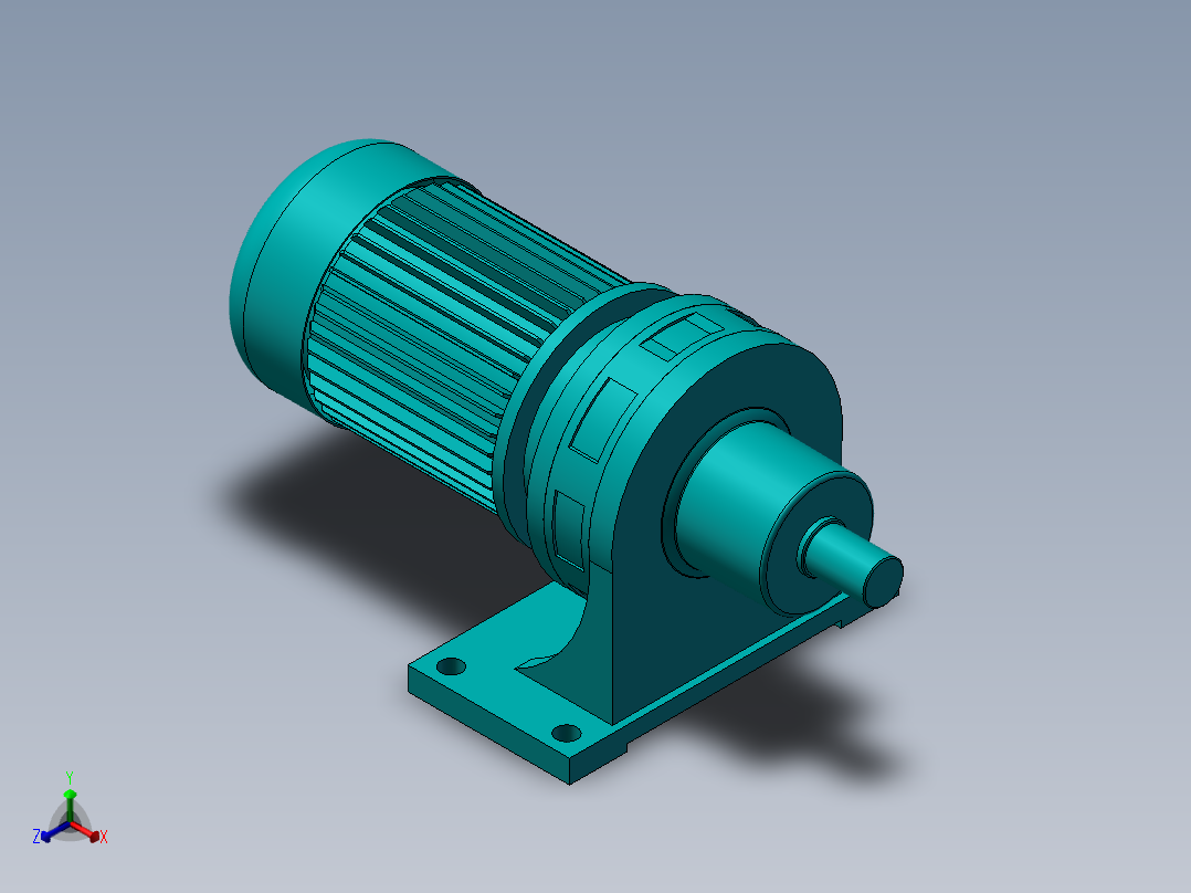 电机XWD1.5-3 1／17正等轴测图