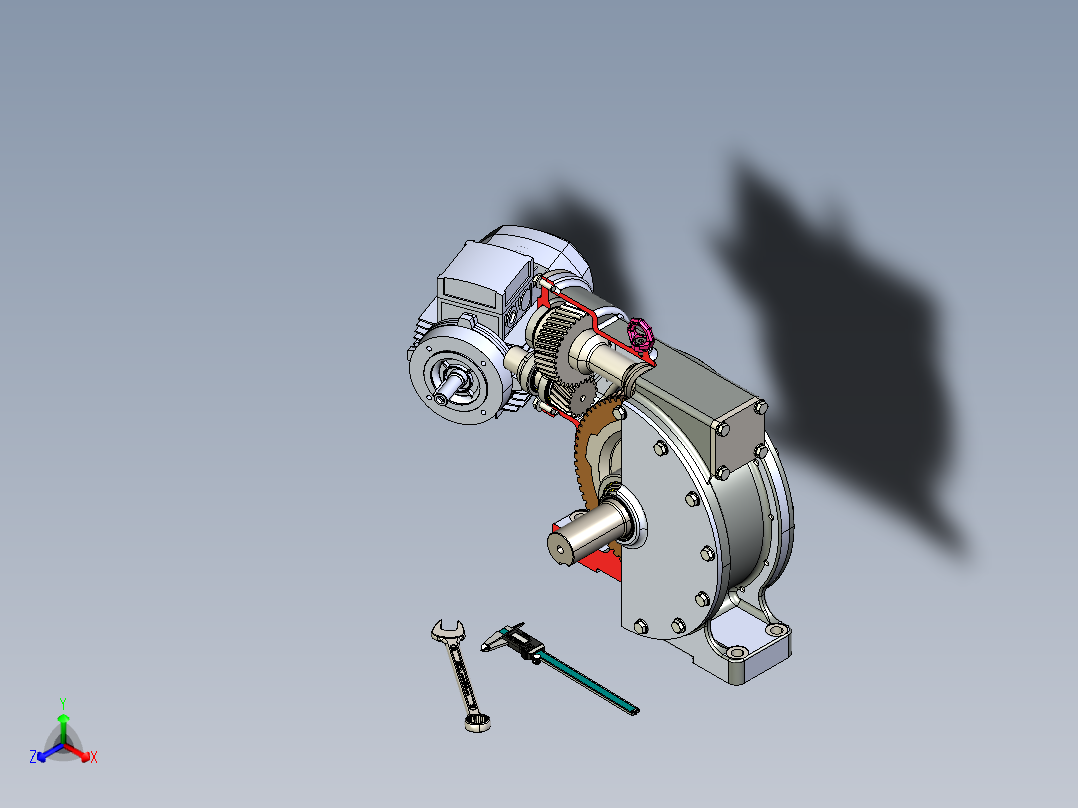 两极螺旋蜗轮蜗杆减速机