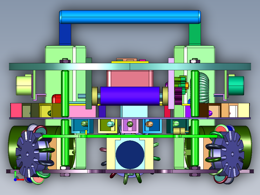 三轮全向移动平台前视图