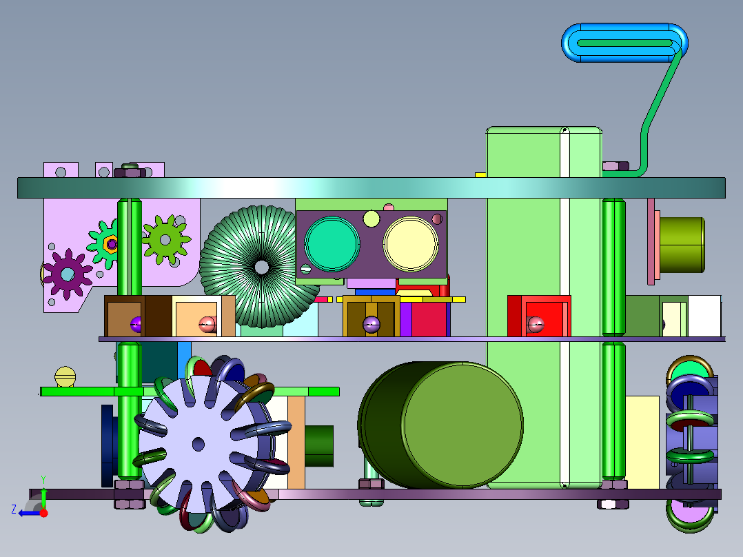 三轮全向移动平台右视图
