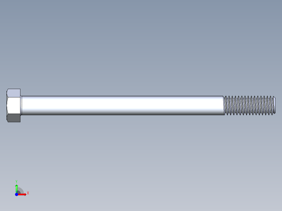 UNC 六角螺栓-Hex Bolt 0.375-16 x 5前视图