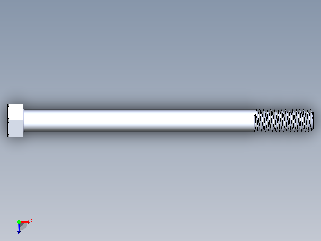UNC 六角螺栓-Hex Bolt 0.375-16 x 5俯视图