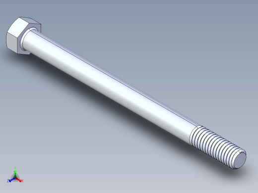 UNC 六角螺栓-Hex Bolt 0.375-16 x 5正等轴测缩略图