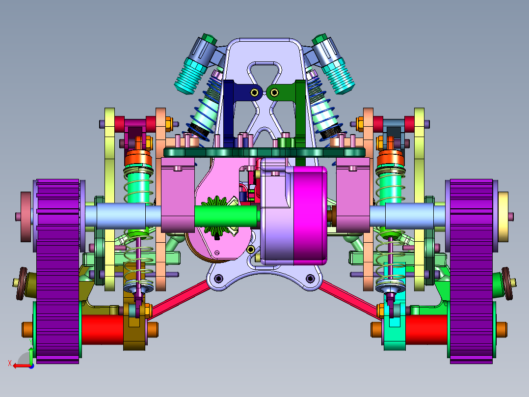 前轮后履带遥控车后视图