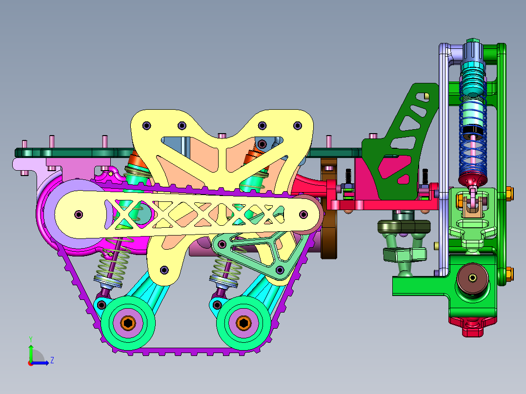 前轮后履带遥控车左视图