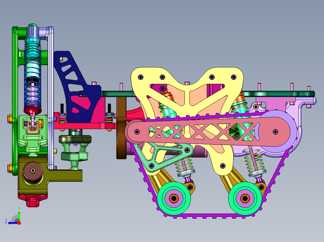 前轮后履带遥控车右视图
