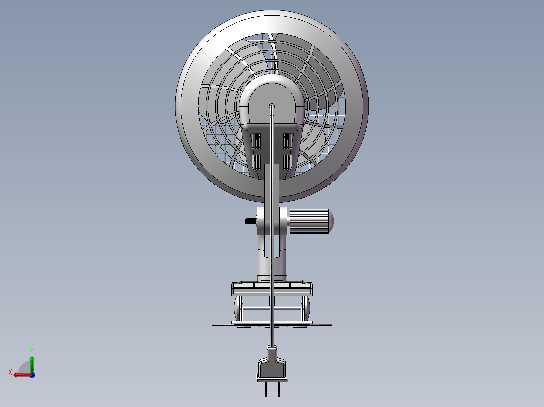 USB风扇造型类设计三维SW建模8张CAD图纸+说明书后视图