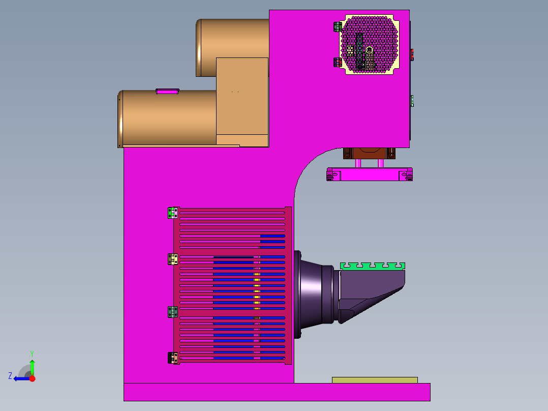 电动小型械臂压力压机右视图
