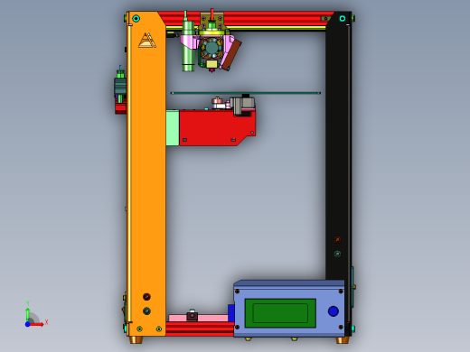 金属框200x200x250的3d打印机前视缩略图