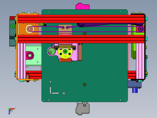 金属框200x200x250的3d打印机俯视缩略图
