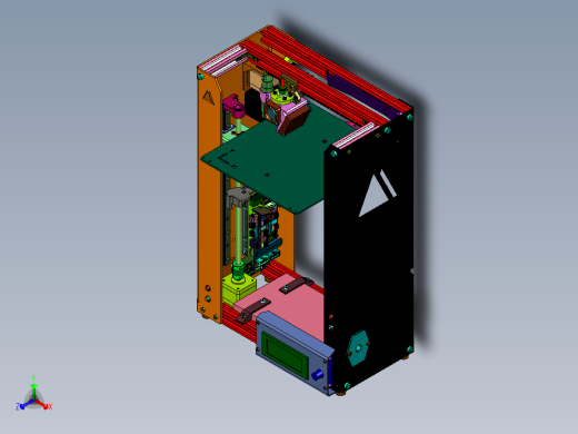 金属框200x200x250的3d打印机正等轴测缩略图