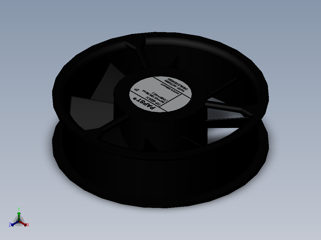 散热风扇6224N正等轴测图