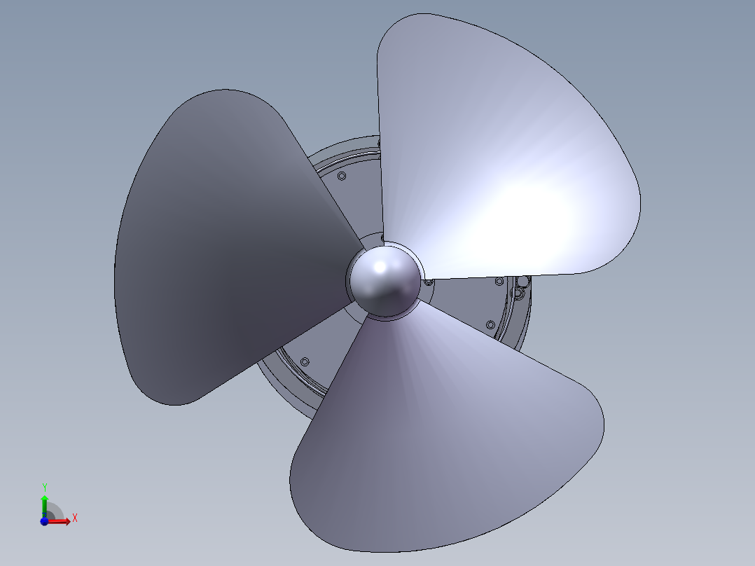螺旋桨动力传动机构前视图