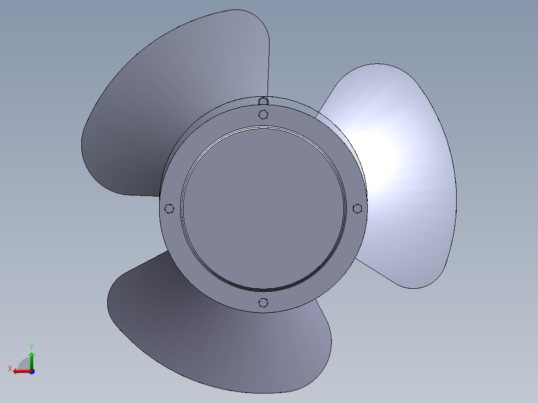 螺旋桨动力传动机构后视图
