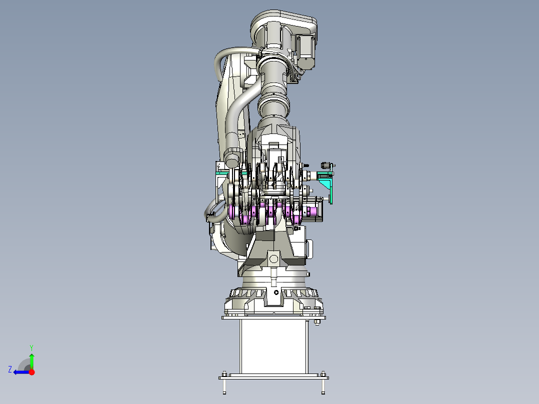 曲轴抓取机器人右视图