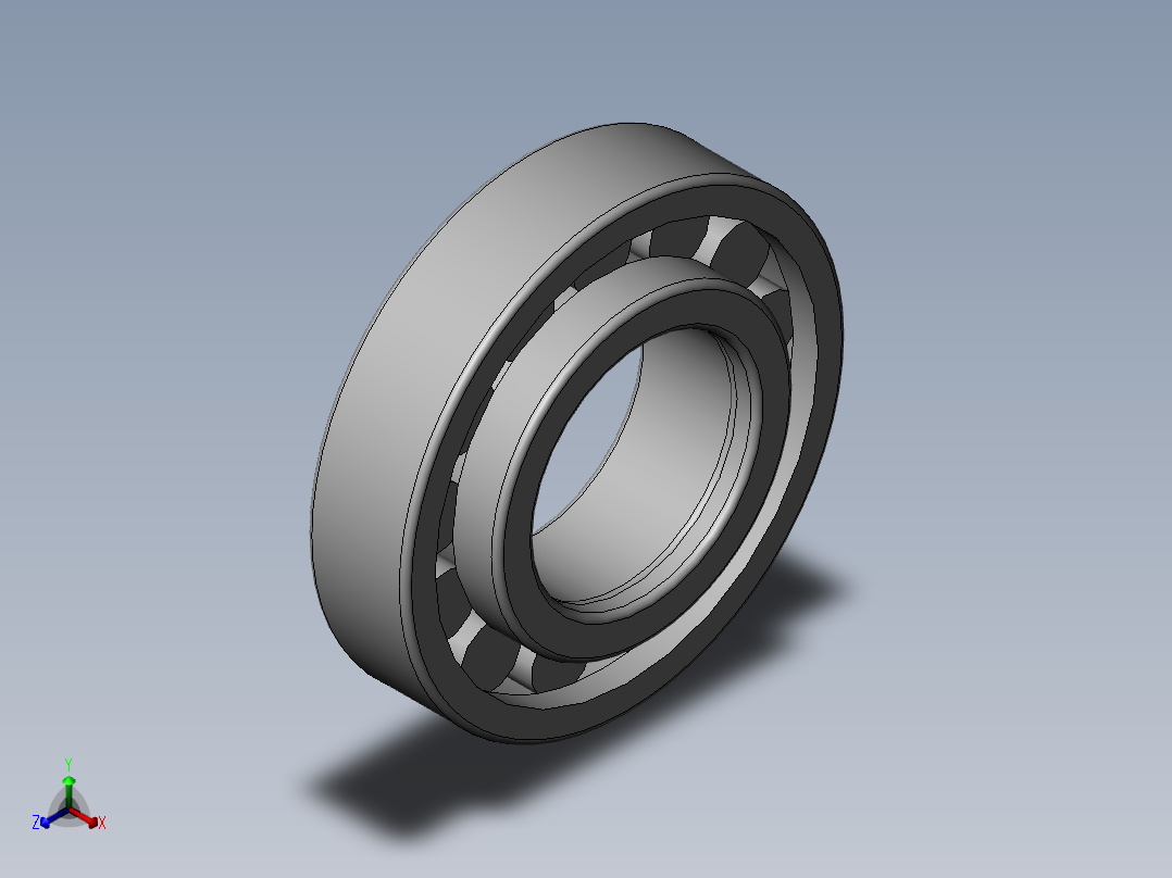 圆柱滚子轴承NH208E(40)正等轴测图