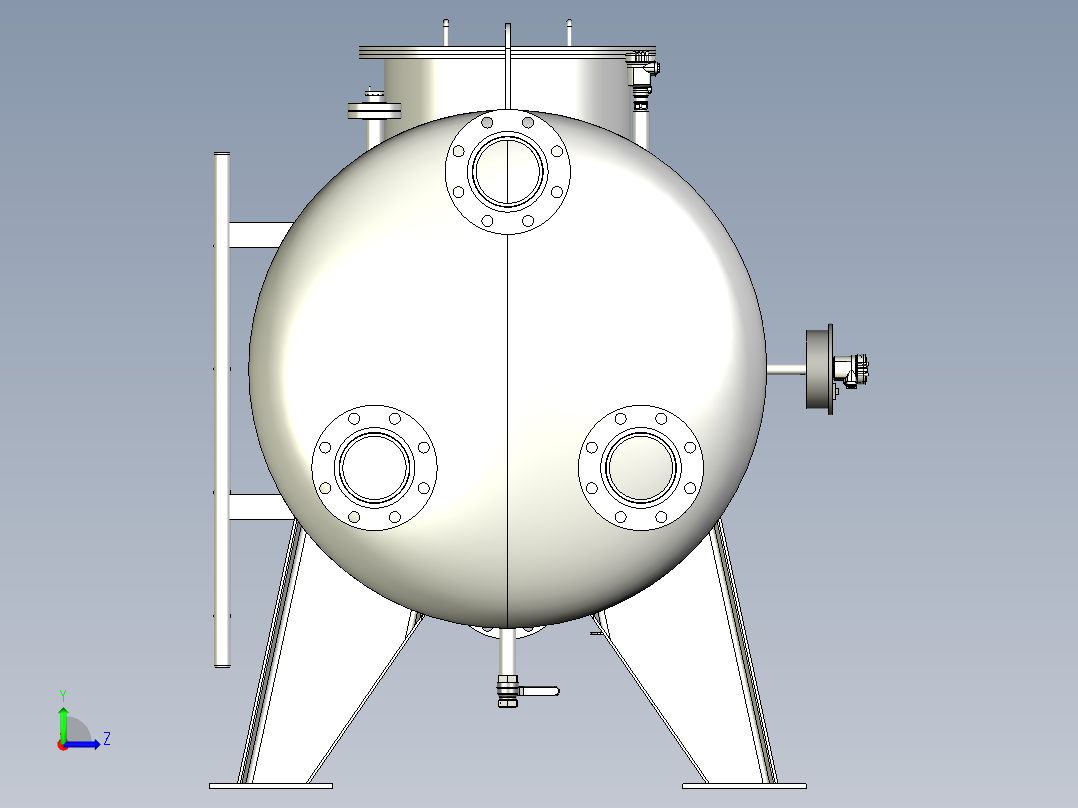储水箱储水罐左视图