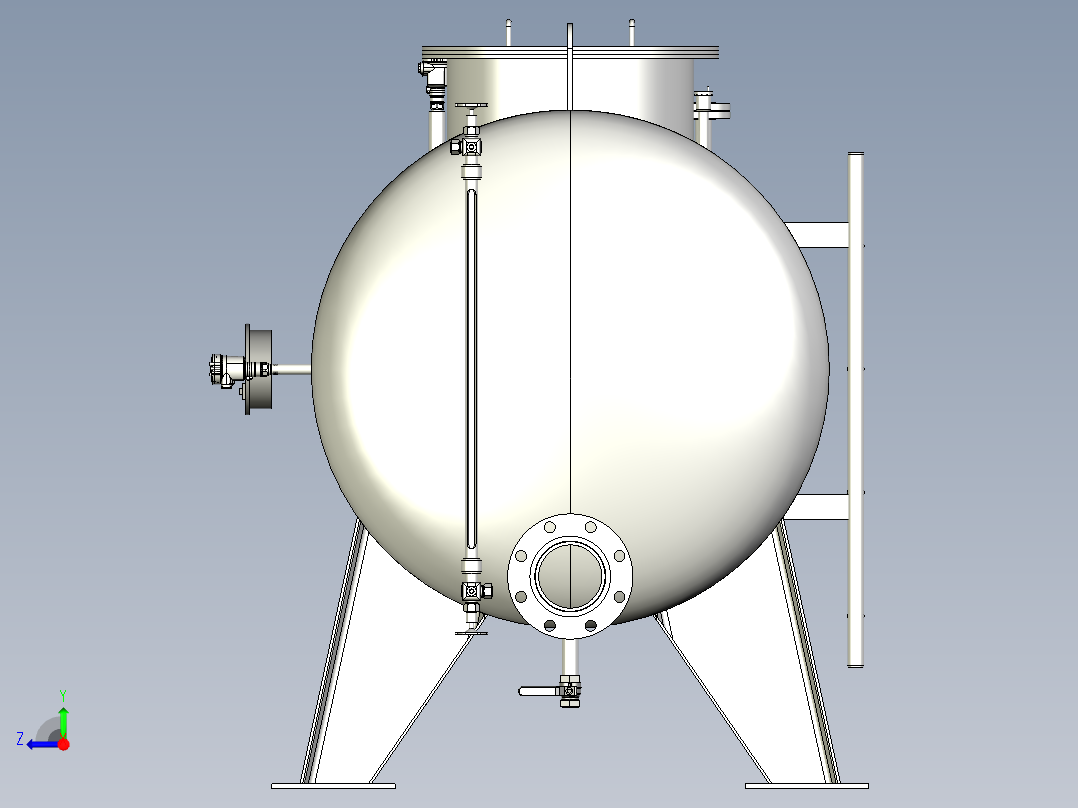 储水箱储水罐右视图