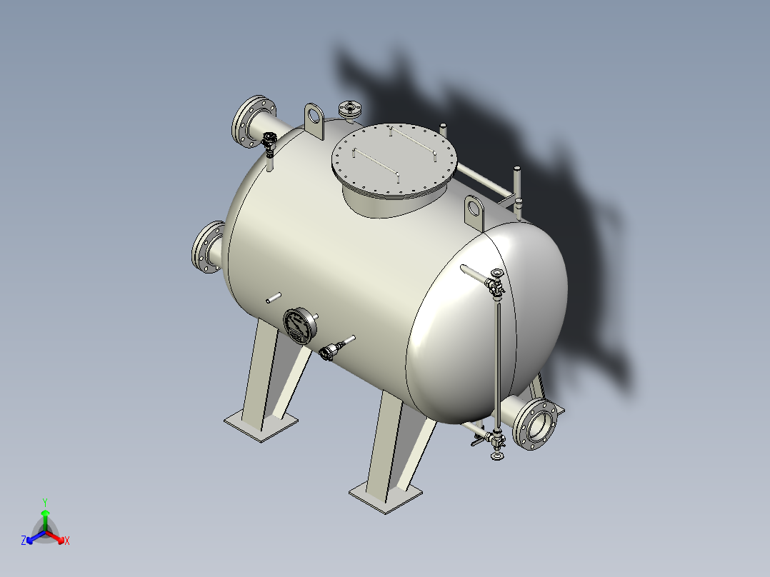 储水箱储水罐正等轴测图