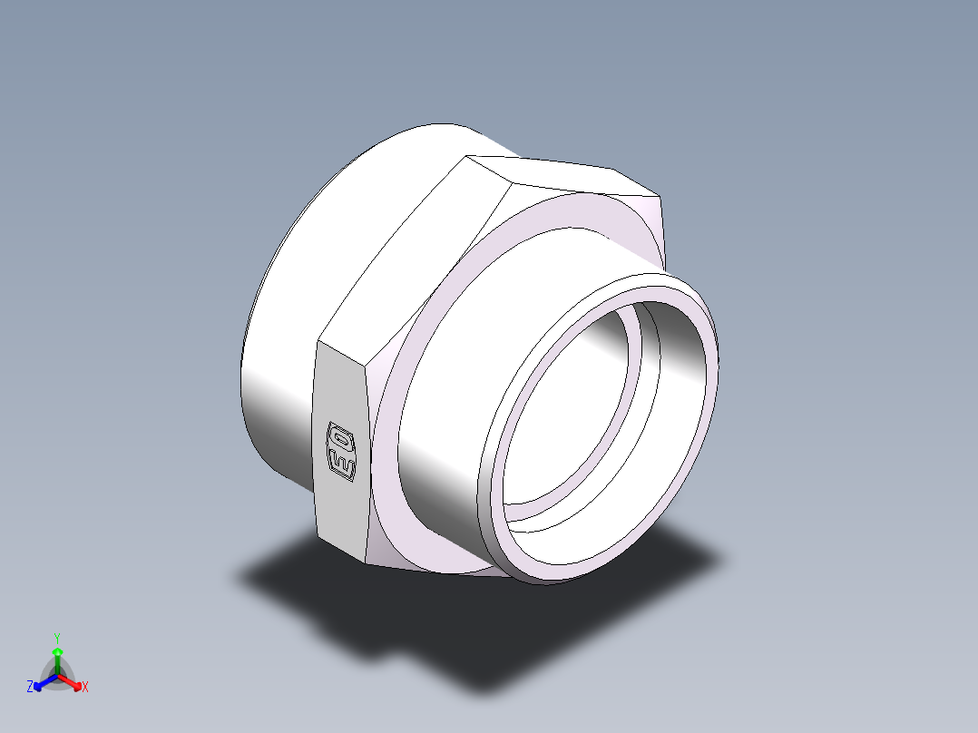 直通变径-GR、1C-45-52正等轴测图