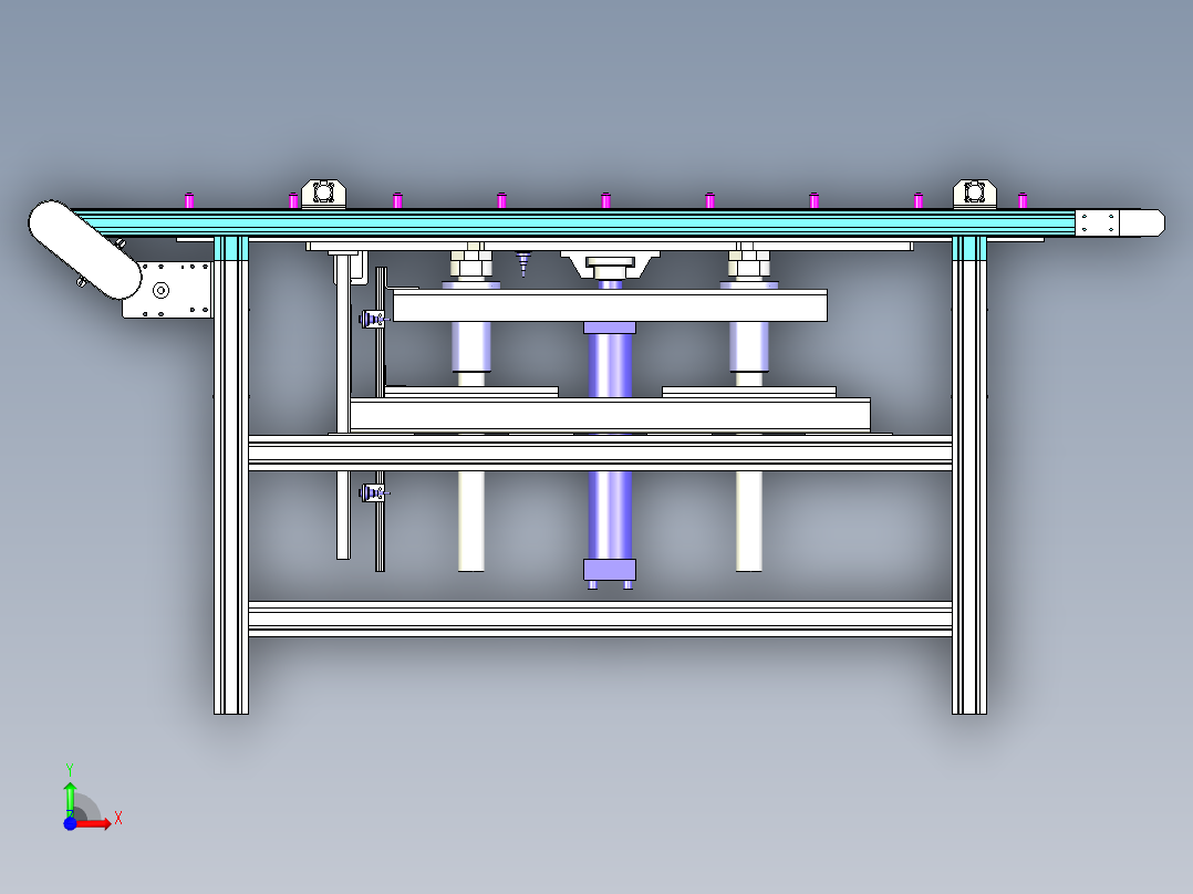顶升皮带输送线设计前视图