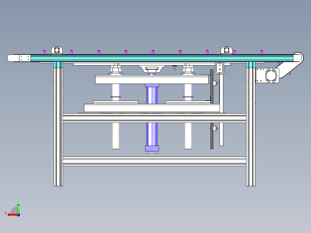 顶升皮带输送线设计后视图