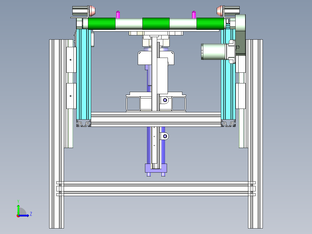 顶升皮带输送线设计左视图