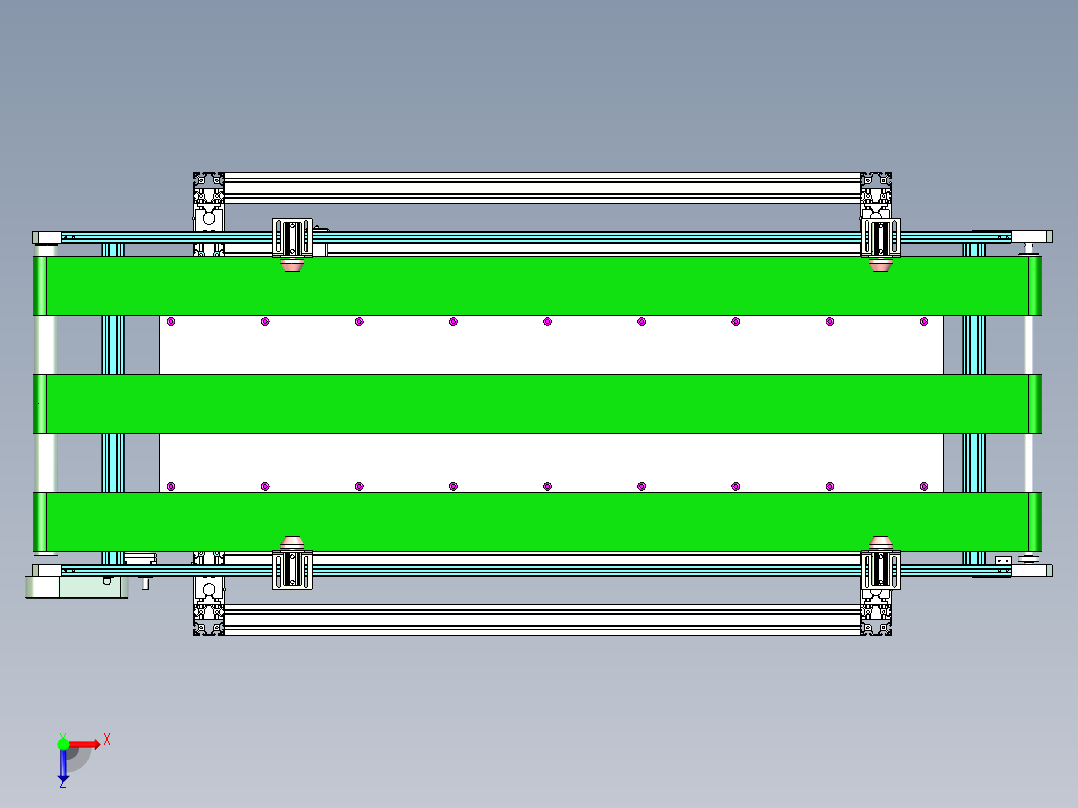 顶升皮带输送线设计俯视图