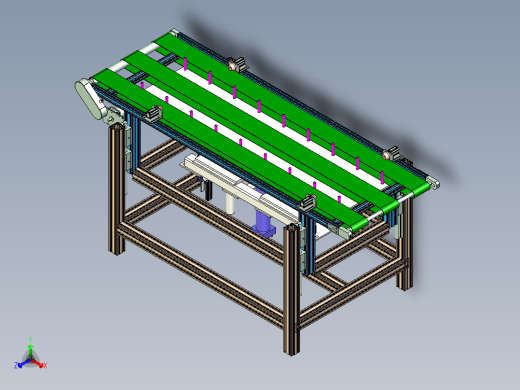 顶升皮带输送线设计正等轴测缩略图