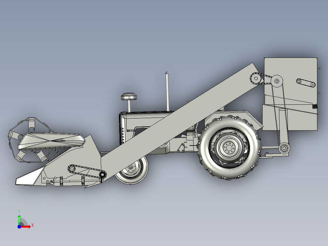小型艾草收割机药材杆子收获机前视图