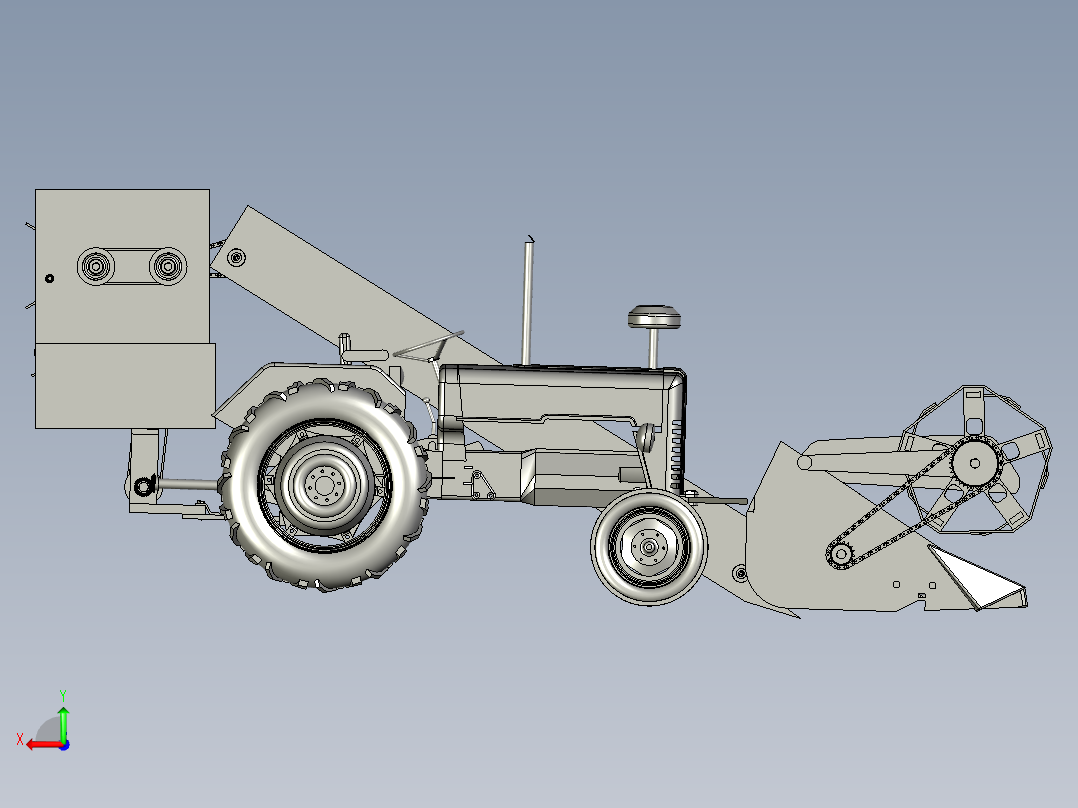 小型艾草收割机药材杆子收获机后视图